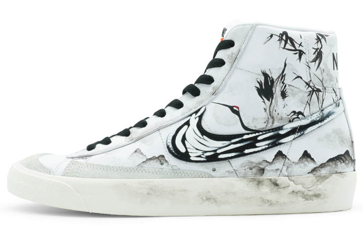 Nike Nike Blazer Thermal Slip Resistant And Abrasion Resistant High top Skateboard Shoes Unisex Black White