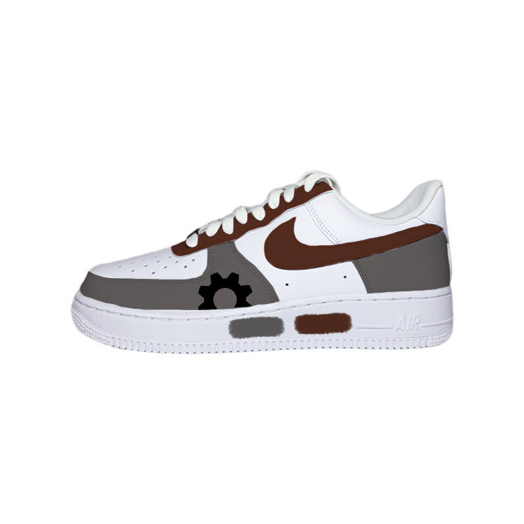 Nike Nike Air Force 1 07 Gears Leather Low top Skateboard Shoes Men's White Gray Brown