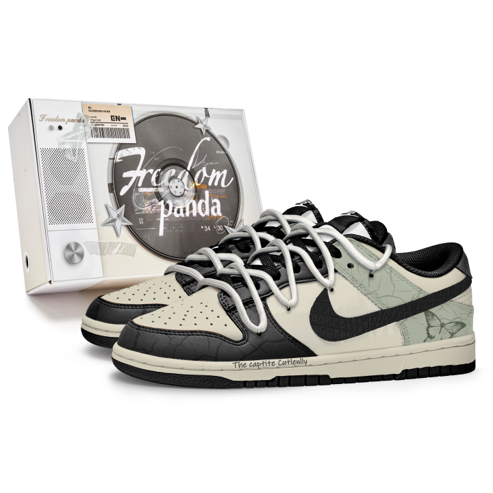 Nike Nike Dunk Free Panda, Box, Butterfly In The Wild Slip Resistant Abrasion Resistant Low top Skateboard Shoes Unisex