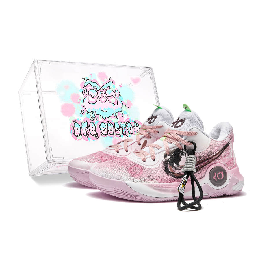 Nike Nike Da Vinci Box, Heat Wave Slip Resistant Cushioning Mid top Vintage Basketball Shoes Unisex Pink