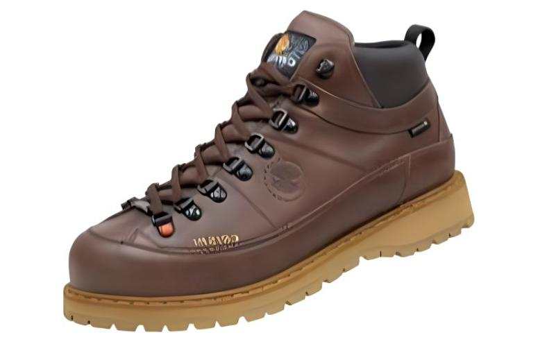 CRISPI Monaco Premium Slip Resistant Abrasion Resistant Mid top Mountaineering Hiking Shoes Unisex Brown
