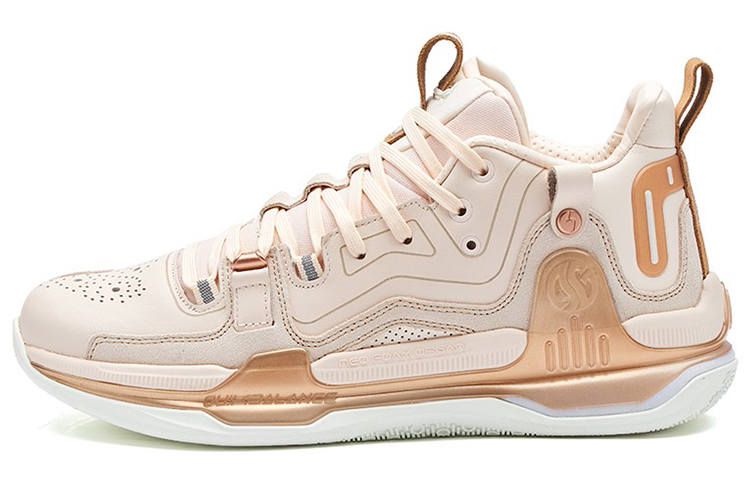 361° AG1 Pro Lu Cushioning Slip Resistant Abrasion Resistant Coverage Support Mid top Basketball Shoes Men's Rose Gold