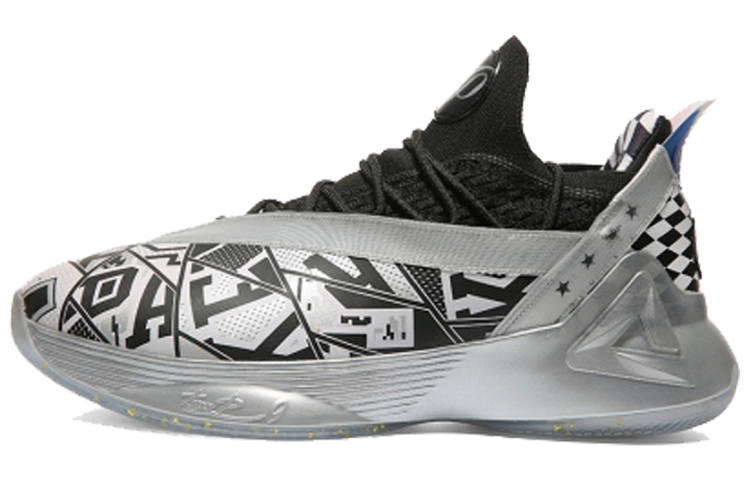 PEAK Parker Seven High top Performance Basketball Shoes Men's Silver Retirement Edition, Lightning Gift Box Set