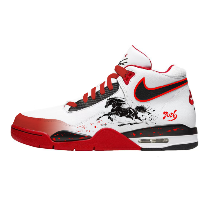 Nike Nike Flight Legacy High top Vintage Basketball Shoes Unisex Red White