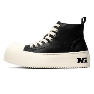 NONGRAK Abrasion Resistant Height Increasing High top Canvas Shoes Women's Black