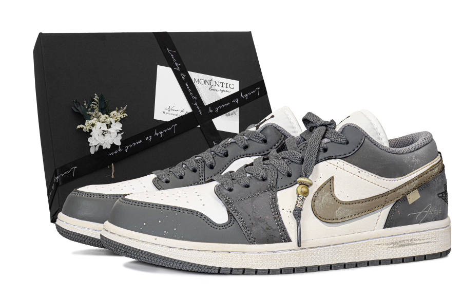 Jordan Jordan Air Jordan 1 Gray Mist Chapter Marks MONE Manufacturing Leather Abrasion Resistant Abrasion Resistant Low top