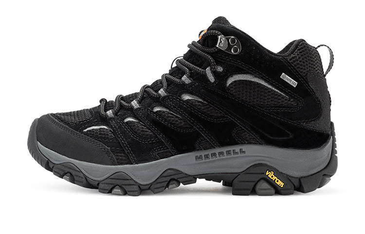 MERRELL MOAB 3 Cushioning Slip Resistant Abrasion Resistant Waterproof And Breathable Mid top Hiking Shoes Men's Black