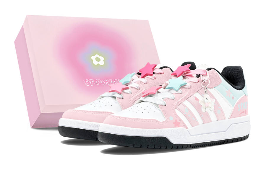 Adidas Neo Entrap Dreamy Donut Slip Resistant Abrasion Resistant Low top Vintage Basketball Shoes Unisex Pink Blue
