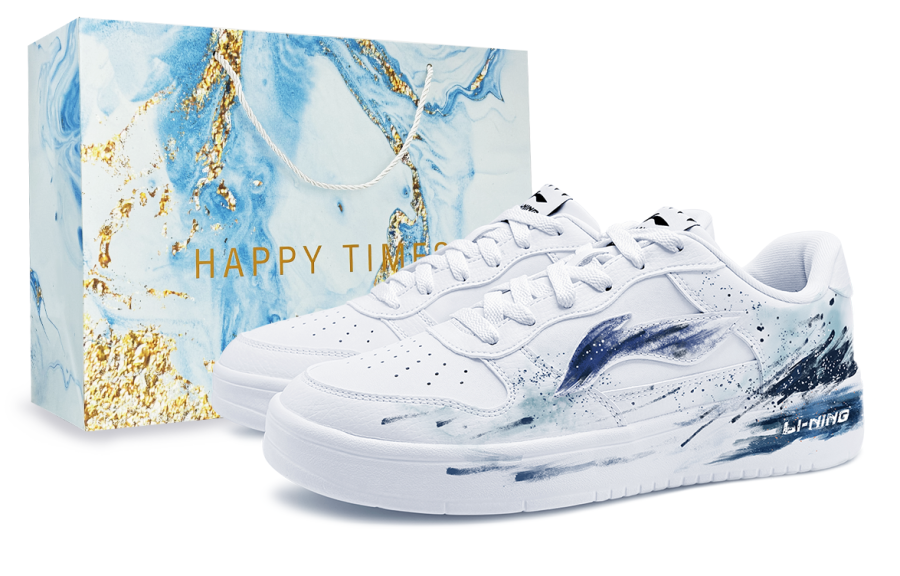 Li-Ning Li Ning Floating Boat Slip Resistant Waterproof Abrasion Resistant Low top Skateboard Shoes Unisex Blue White
