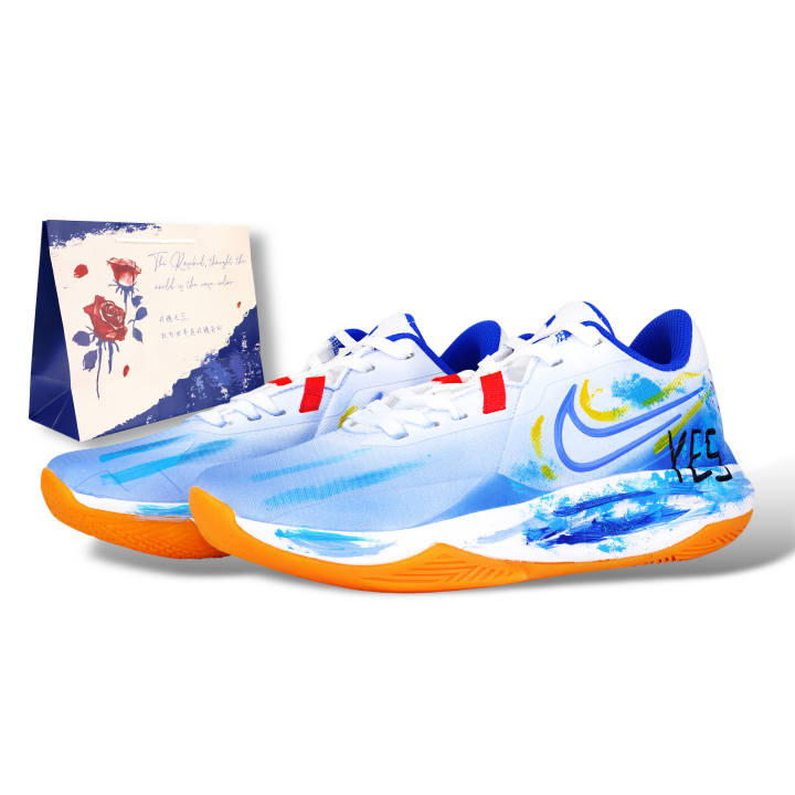 Nike Nike Precision 6 Mesh Abrasion Resistant Support Low top Basketball Shoes Men's Blue White