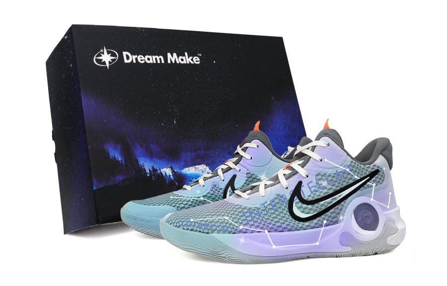 Nike Nike KD Trey 5 IX Slip Resistant Abrasion Resistant Balance Low top Vintage Basketball Shoes Unisex Light Blue