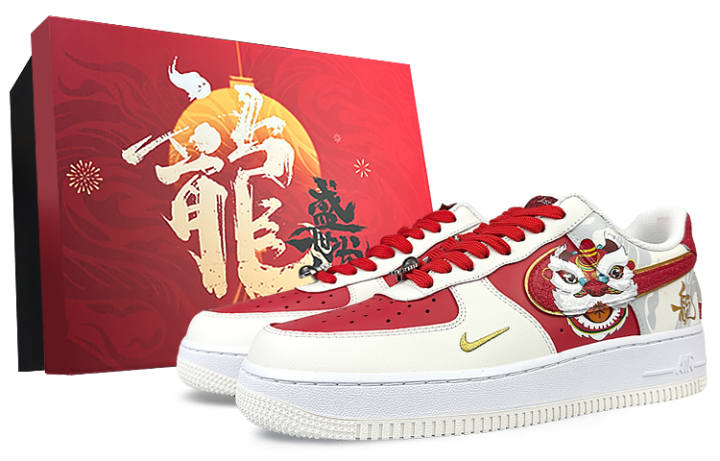 Nike Nike Air Force 1 Low top Skateboard Shoes Unisex Red Gray