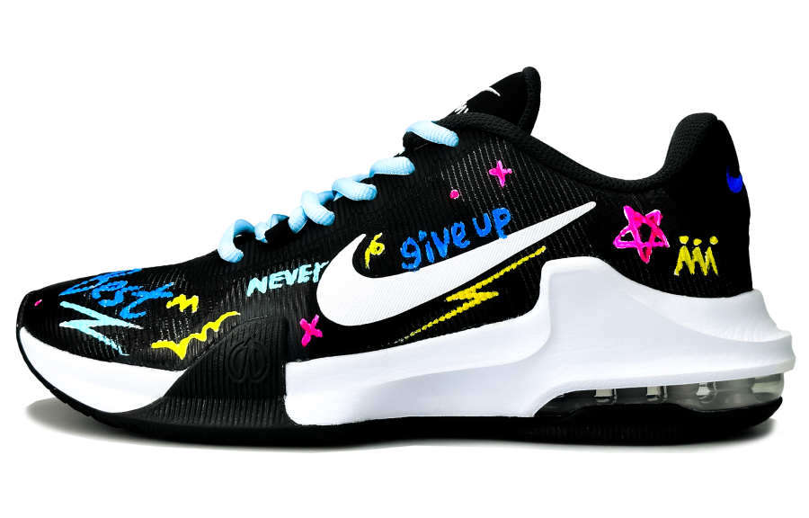 Nike Nike Air Max Impact 4 Abrasion Resistant Abrasion Resistant Low top Basketball Shoes Men's Black White