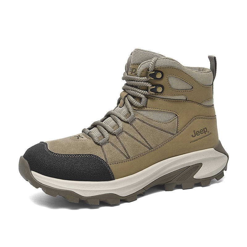 Jeep Cow Split Leather Fashion Mid top Mountaineering Shoes Men's