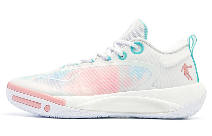 QIAODAN Wind Blade 4 PRO Low top Basketball Shoes Men's White Pink