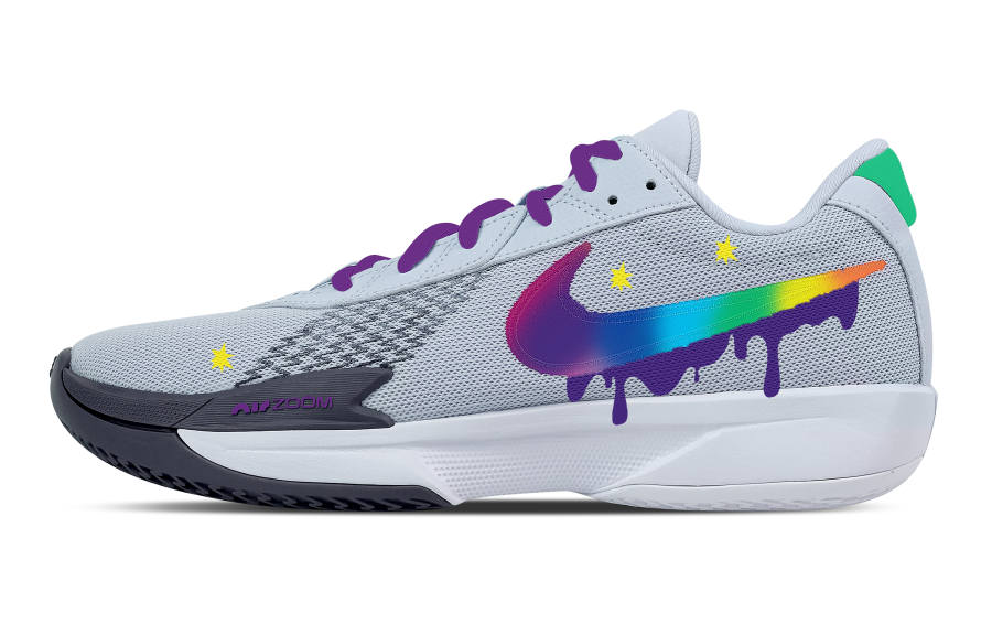 Nike Nike Air Zoom G.T. Cut Academy Id. Abrasion Resistant Low top Basketball Shoes Men's Gray Purple