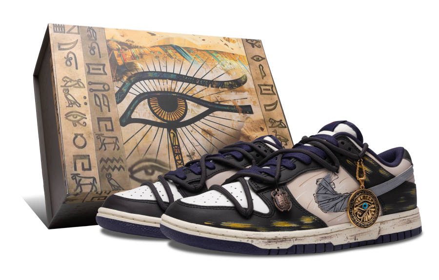 Nike Nike Dunk Low Eye Of Horus Slip Resistant Slip Resistant Low top Skateboard Shoes Men's Black White Purple