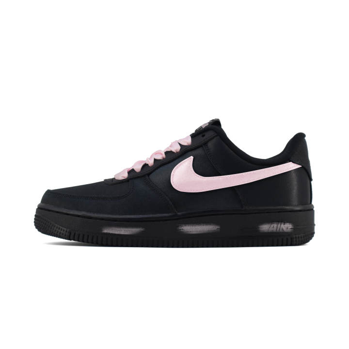 Nike Nike Air Force 1 Triple Black Satin Low top Skateboard Shoes Women's Black Pink