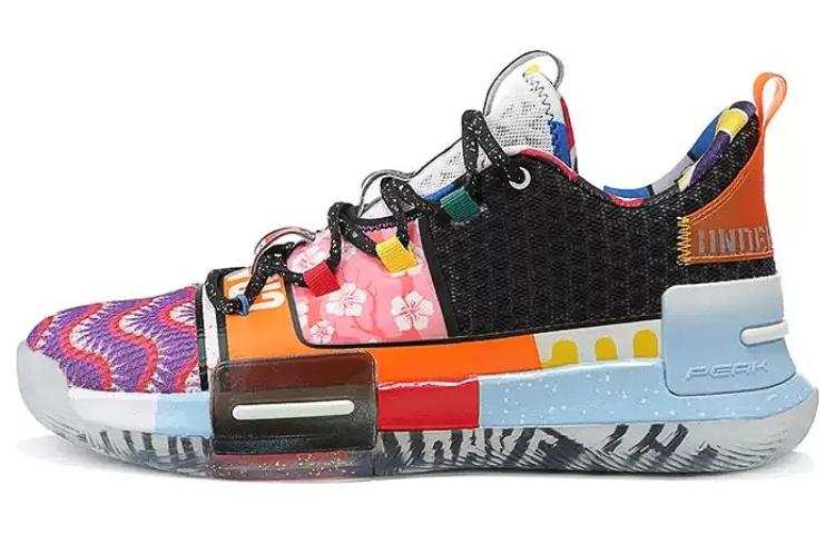 PEAK Flash Slip Resistant Abrasion Resistant Low top Basketball Shoes Men's Pink Blue