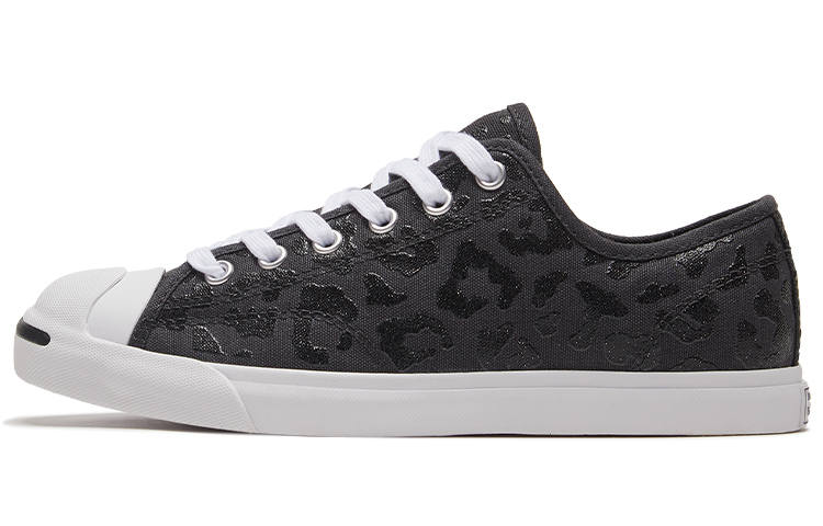 Converse Jack Purcell Lp Low Sole Trendy Retro Casual Sneakers 'Black White' Women's
