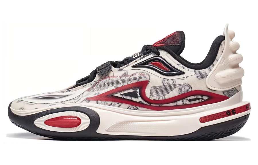 Li-Ning Li Ning All City 11 V2 Kids & Youth Comfortable Cushioning, Wear Resistant Low top Basketball Shoes Unisex Red White