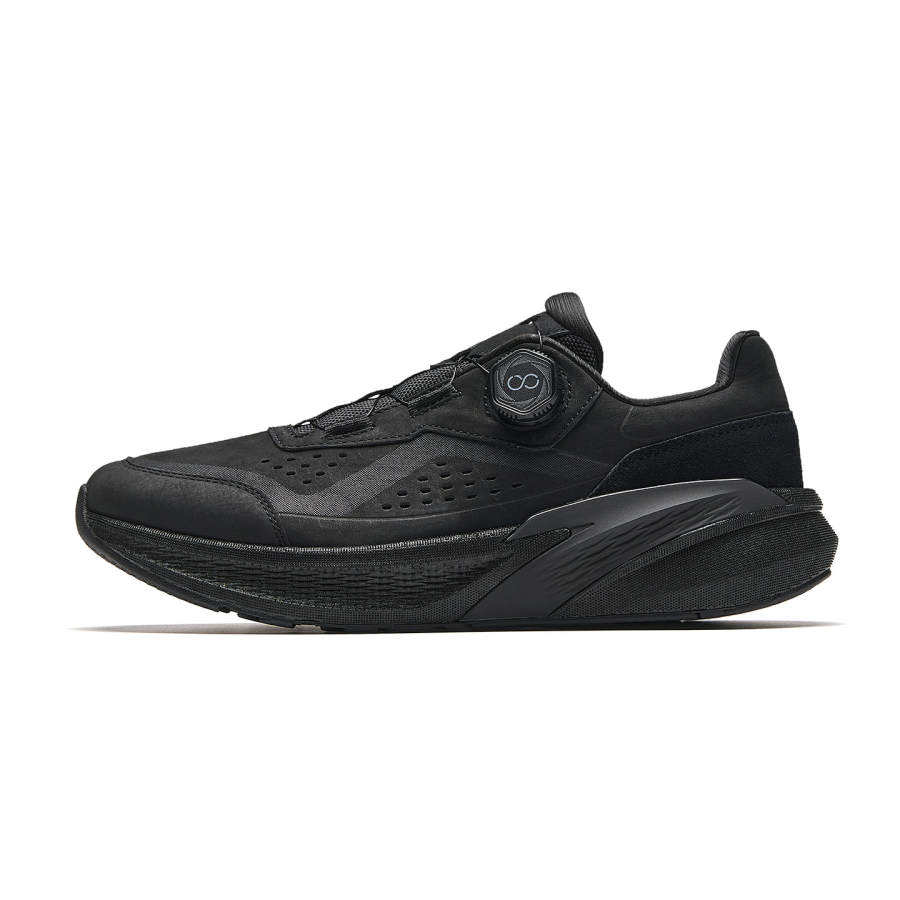 ANTA Anta Genuine Leather Knob Buckle Training Shoes Men's Basic Black