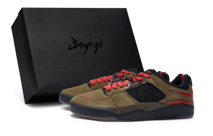 Nike Nike SB Ishod 811 Manufacturing, Light Shadow Rose, Special Shoe Box Low top Skateboard Shoes Unisex Olive Red