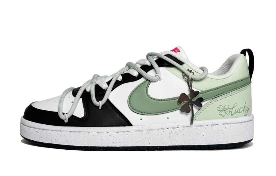 Nike Nike Court Borough Four Leaf Clover Coverage Abrasion Resistant Low top Skateboard Shoes Women's Green Black