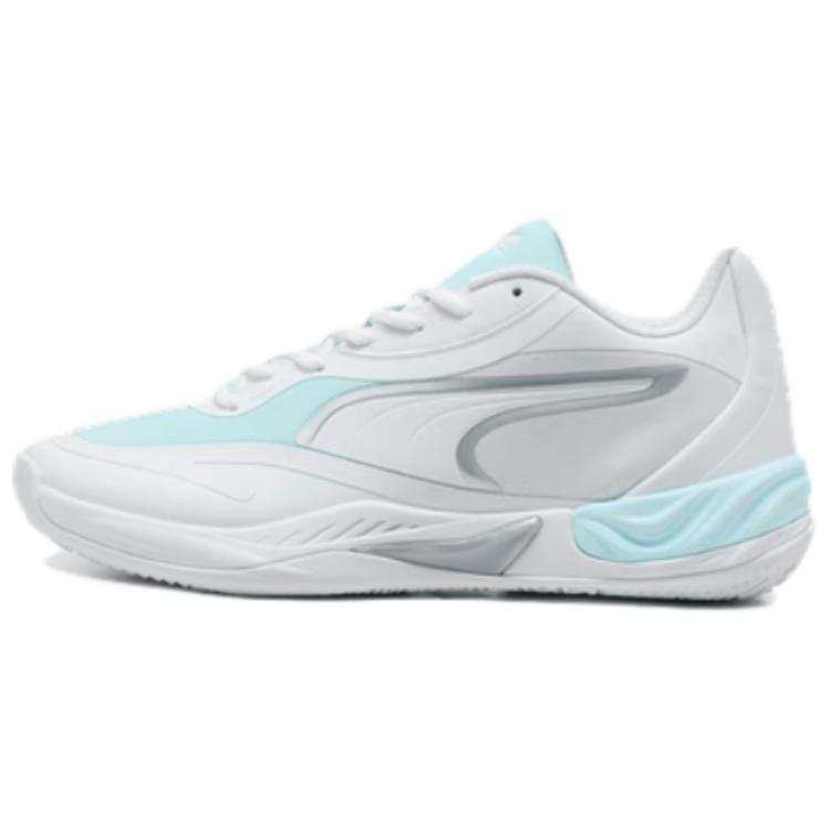 PUMA ALL PRO NITRO 2 Low top Basketball Shoes Unisex White Aqua Blue