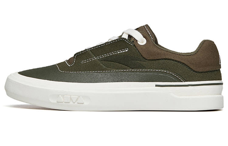 Anta Ao Li Low top Skateboard Shoes Women's Green Leather Version