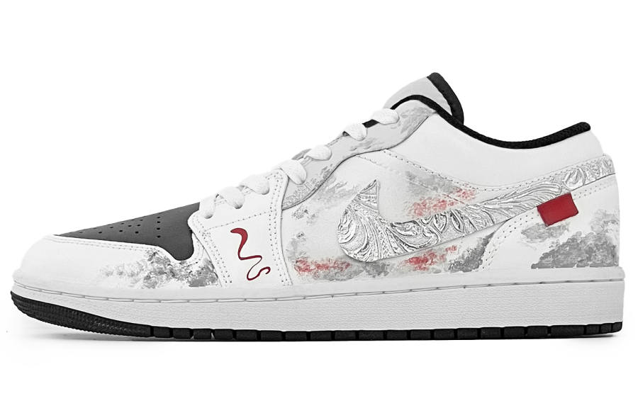Jordan Jordan Air Jordan 1 Ink Blood Silver Hook Cushioning Slip Resistant Abrasion Resistant