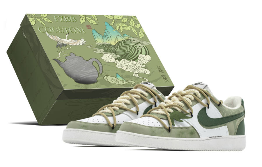 Nike Nike Court Vision 1 Bamboo Forest, Chinese Style Box Cushioning Low top Skateboard Shoes Men's Green