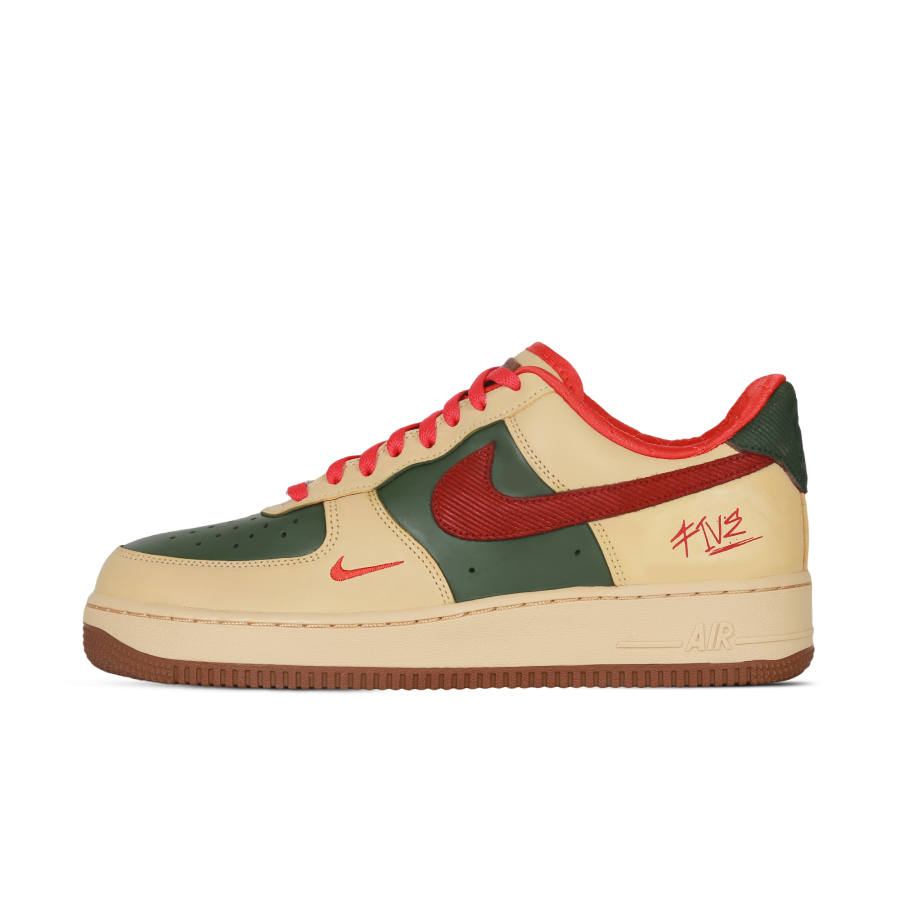 Nike Nike Air Force 1 Sunset Coverage Cushioning Abrasion Resistant Low top Skateboard Shoes Men's Beige Green
