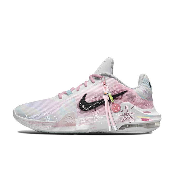 Nike Nike Air Max Impact 4 Star Drawn Mid top Basketball Shoes Men's Pink White