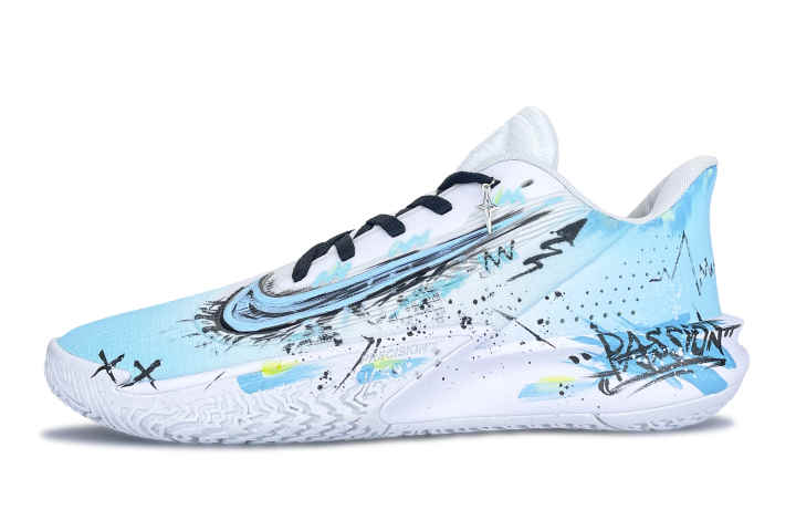 Nike Nike Precision 7 Beating Heart Cushioning Abrasion Resistant Breathable Low top Basketball Shoes Unisex Blue Pink