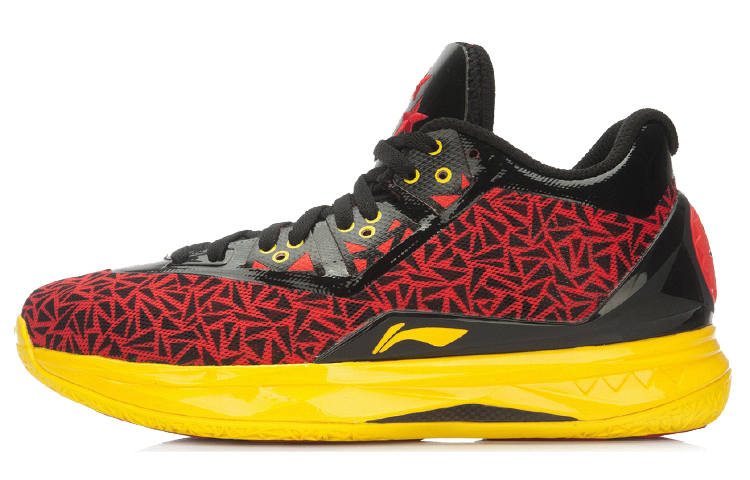 Li-Ning Li Ning WOW 4 Basketball Shoes Unisex Mid Top Red/Black/Yellow