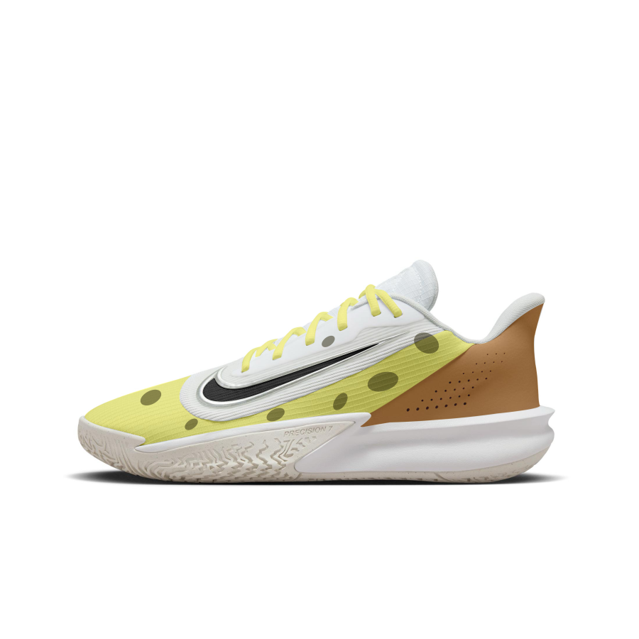 Nike Nike Precision 7 Mesh Abrasion Resistant Low top Basketball Shoes Men's Yellow