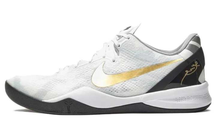 Nike Nike Kobe 8 Protro Slip Resistant Low top Basketball Shoes Men's White Gold Black