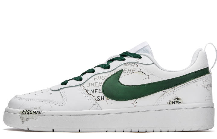 Nike Nike Court Borough Free Panda, Wild Moss Slip Resistant Low top Skateboard Shoes Women's White Green