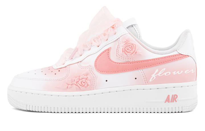 Nike Nike Air Force 1 Wear resistant And Lightweight Low top Skateboard Shoes Women's White Pink