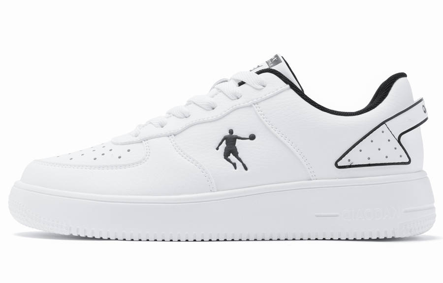 QIAODAN Air Force 1 White Sneakers Low top Skateboard Shoes Men's White Black