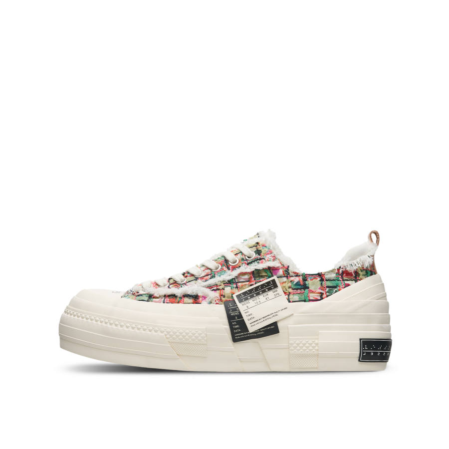 XVESSEL VESSEL Double Side Label Platform Shoes Christmas Exclusive Low top Skateboard Shoes Unisex Beige Multicolor