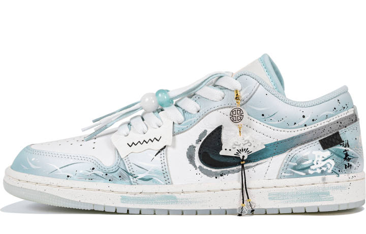 Jordan Jordan Air Jordan 1 Low SE Stepping On The Clouds, Chinese Style, Ink Wash Blended, New Chinese Style, Commute