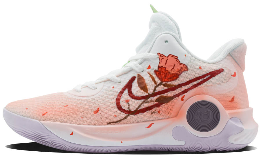 Nike Nike Trey 5 Rose Lover Cushioning Slip Resistant Abrasion Resistant Mid top Vintage Basketball Shoes Unisex Orange Red