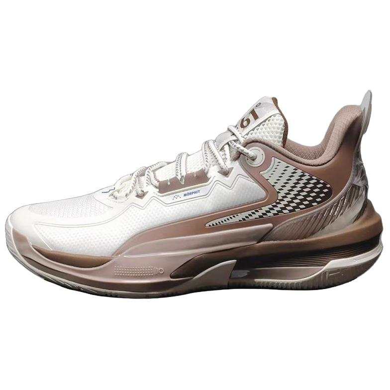 361° Cushioning Slip Resistant Low top Basketball Shoes Men's White Umber