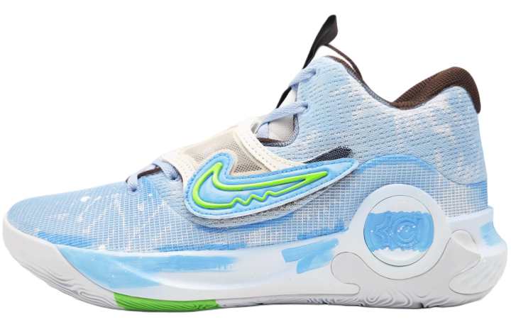 Nike Nike KD Trey 5 X Thunder Clear Phantom Cushioning, Wear Resistant Low top Basketball Shoes Unisex Pink Blue