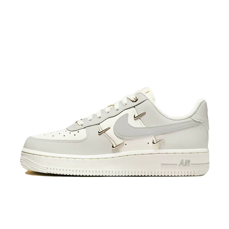 Nike Nike Air Force 1 Slip Resistant Cushioning Low top Skateboard Shoes Women's White Gray