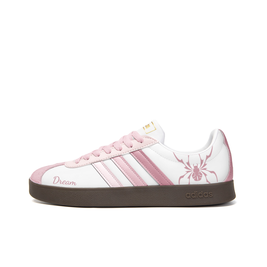 Adidas Neo VL Court 2.0 Slip Resistant Abrasion Resistant Low top Skateboard Shoes Unisex White Pink