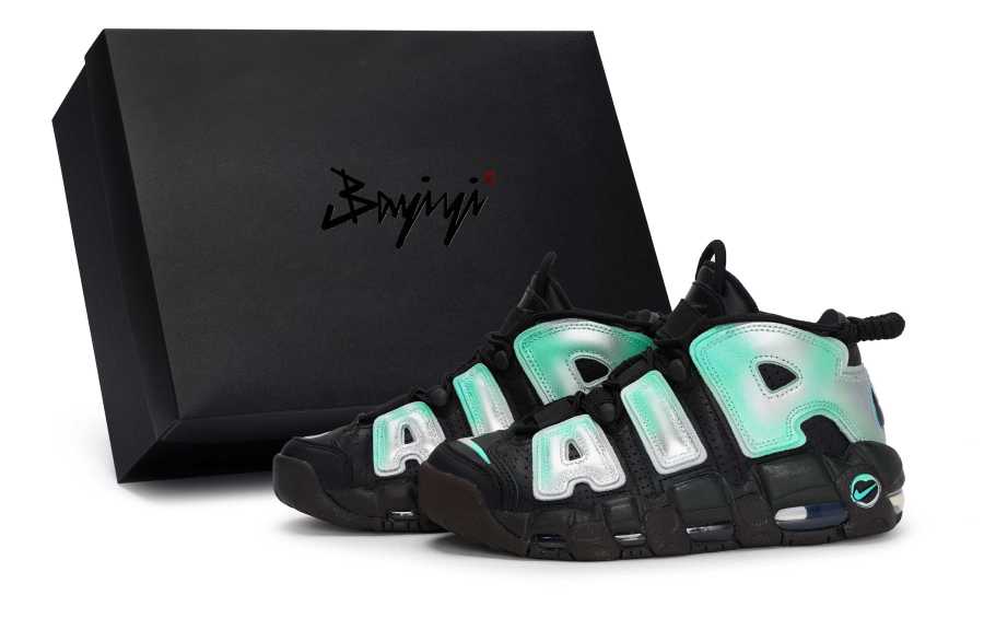 Nike Nike Air More Uptempo Vintage Basketball Shoes Women's Mid Top Black/Silver/Tiffany