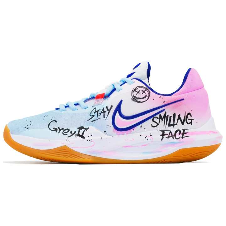 Nike Nike Precision 6 Slip Resistant, Abrasion Resistant, Lightweight Low top Basketball Shoes Men's Pink Blue